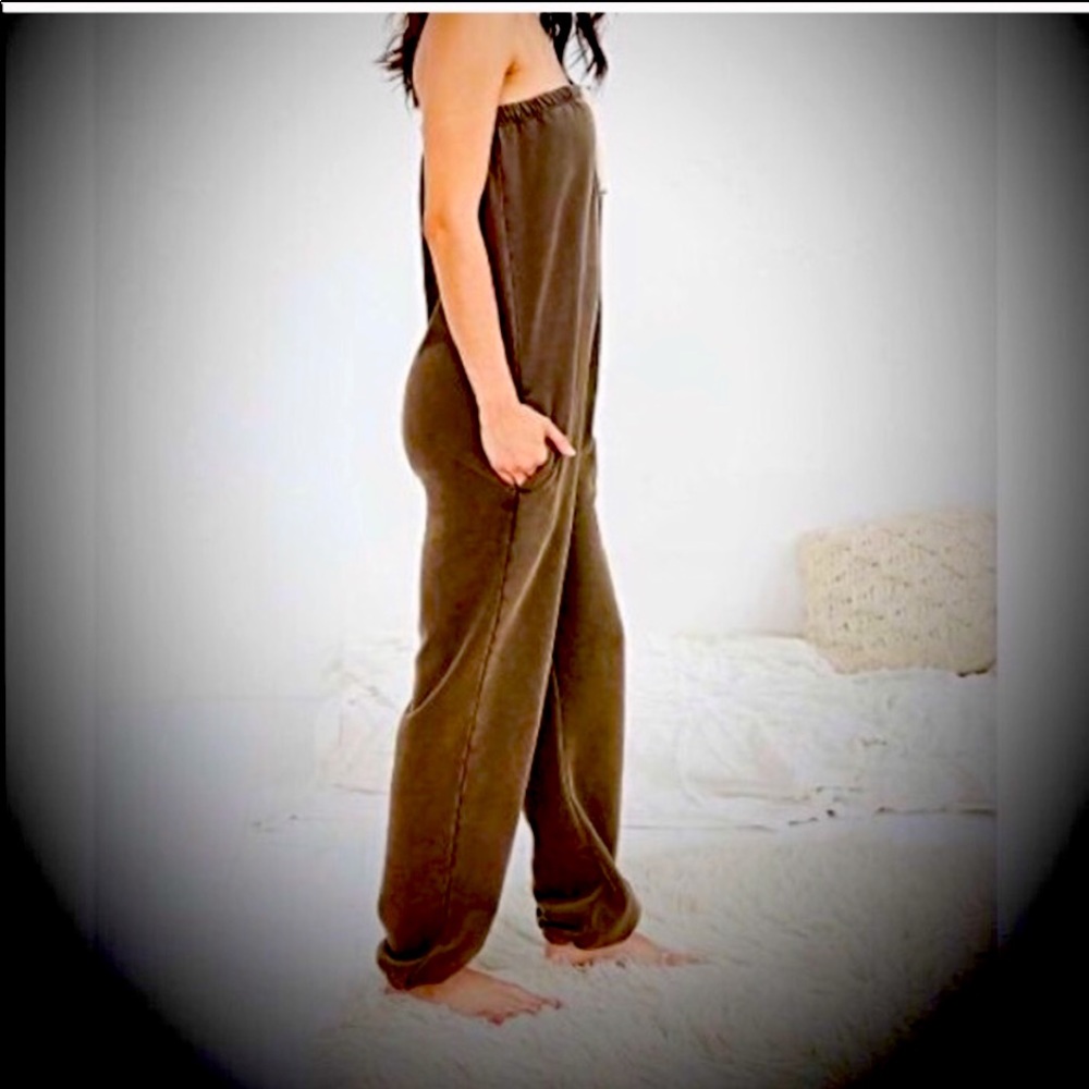 EUC Urban Outfitters brown tube top jumpsuit